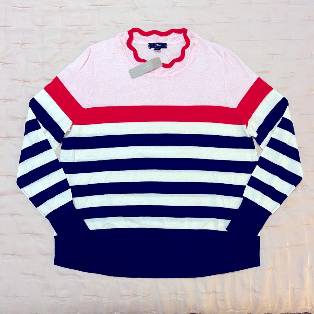 NWT - J.Crew Striped Crewneck Sweater - size S